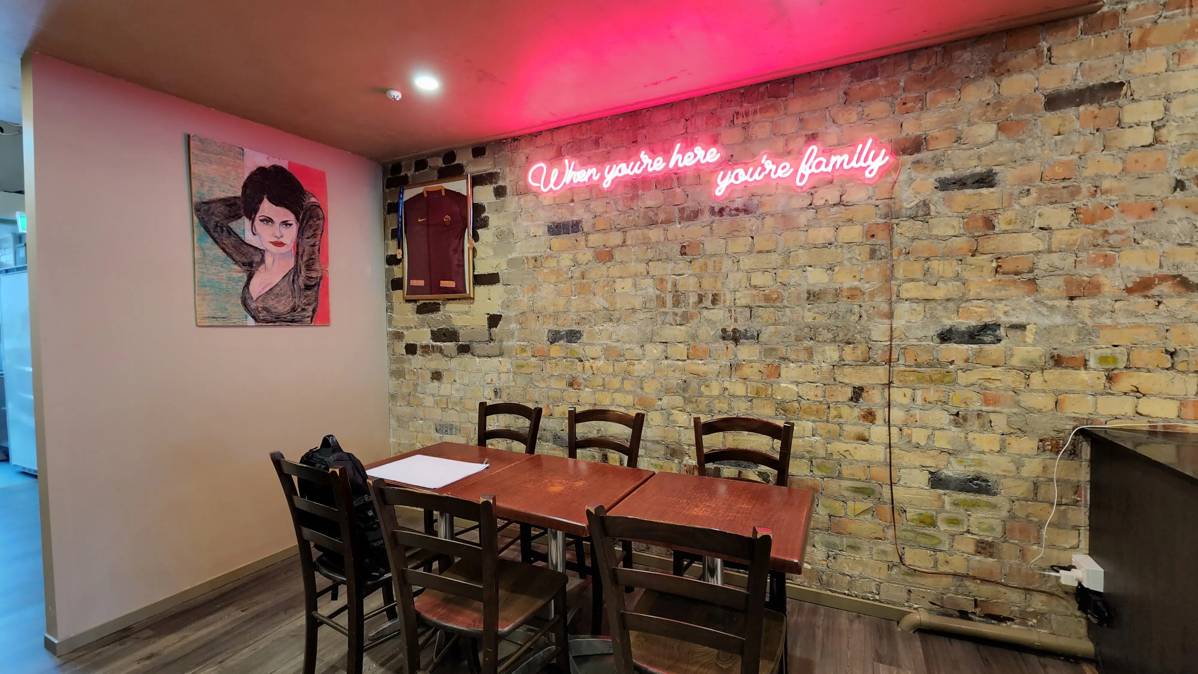 Service-counter area within the completed restaurant.