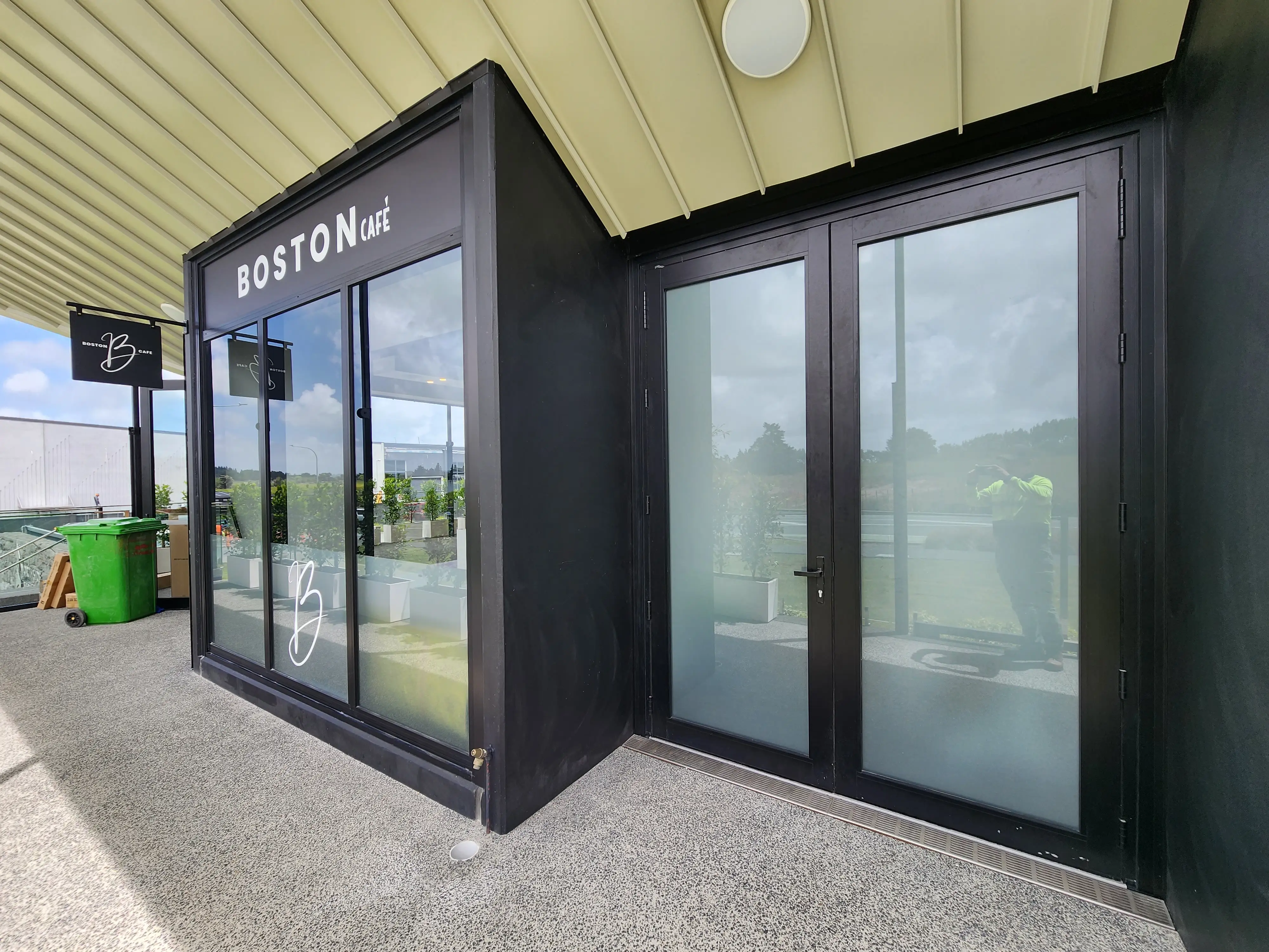 Joinery, lighting and brand details in the hospitality space.