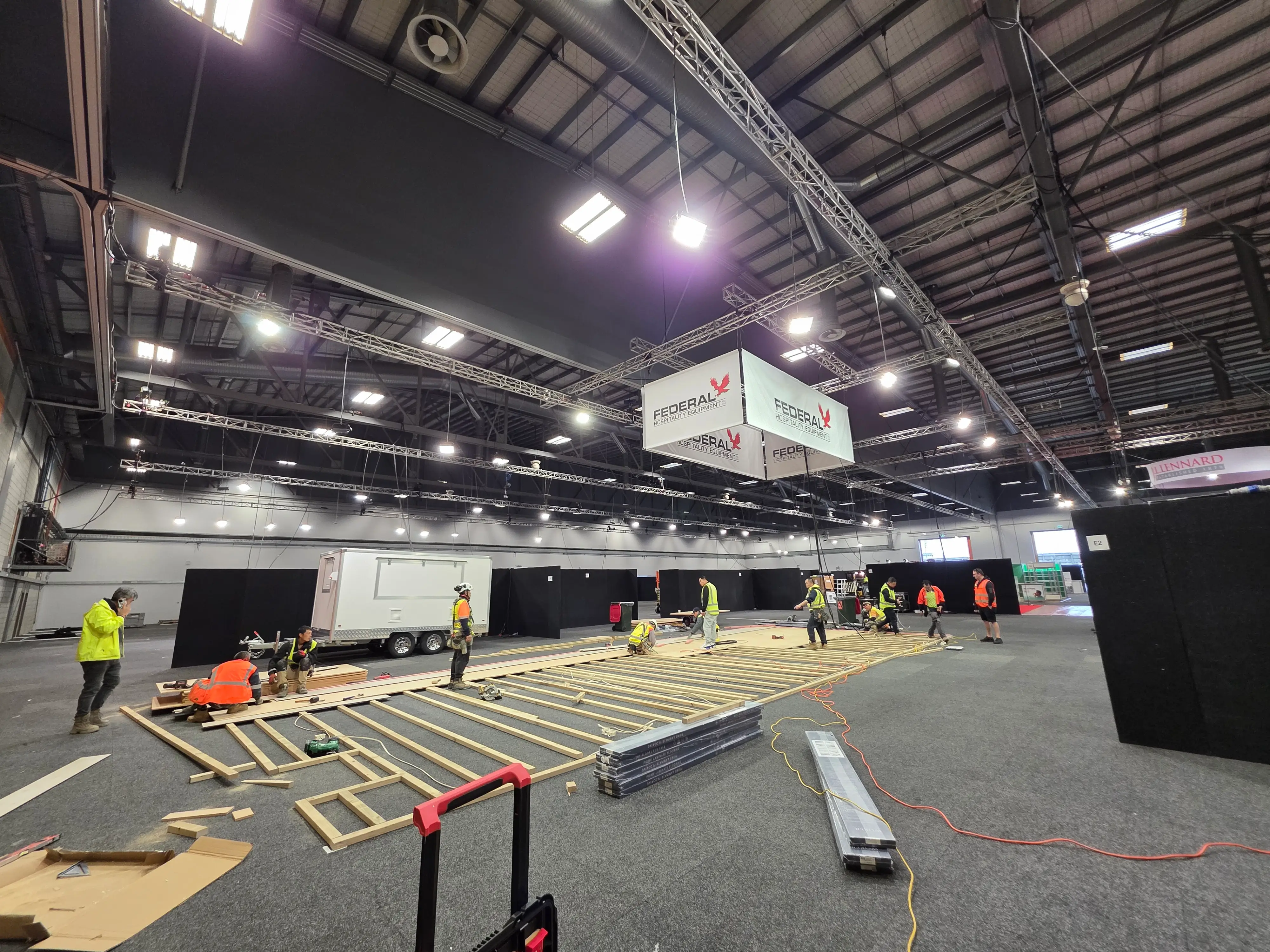 Branded exhibition environment at Fine Food Show 2025.