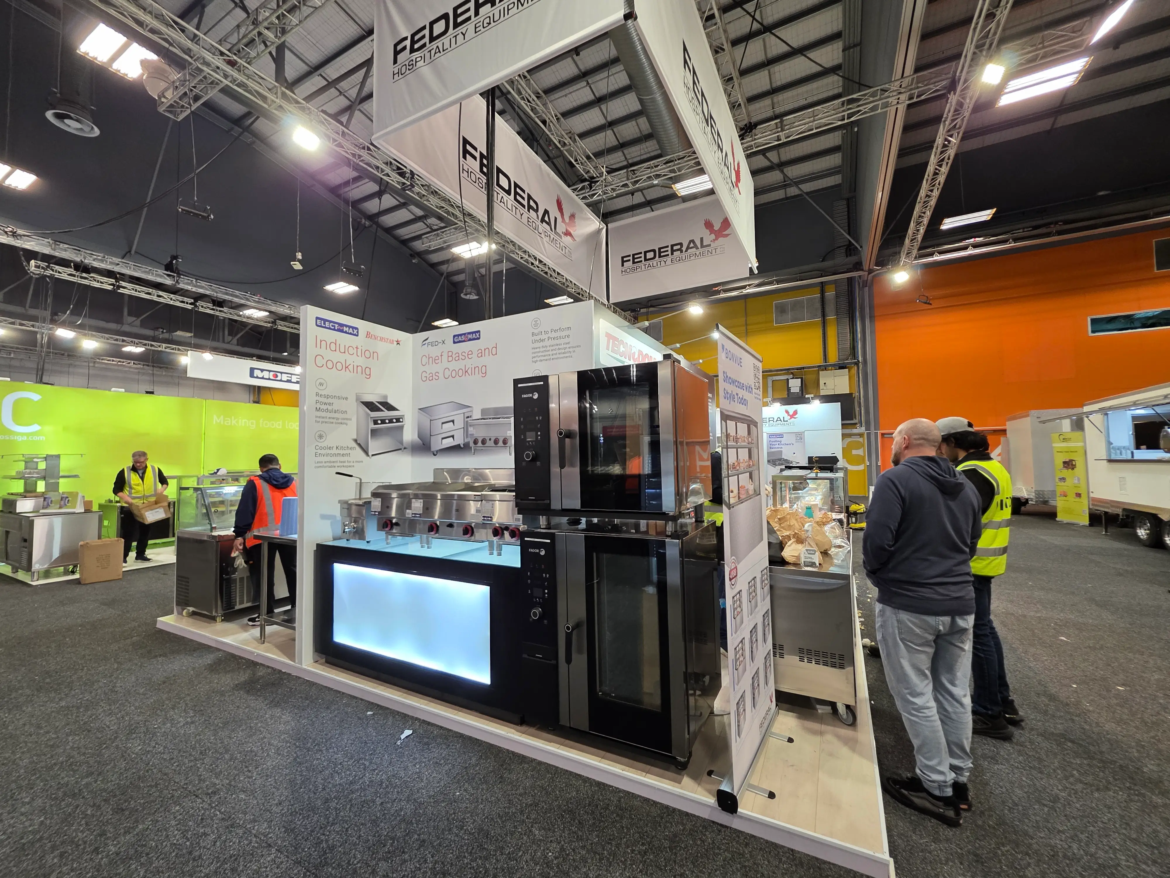 Branded exhibition environment at Fine Food Show 2025.