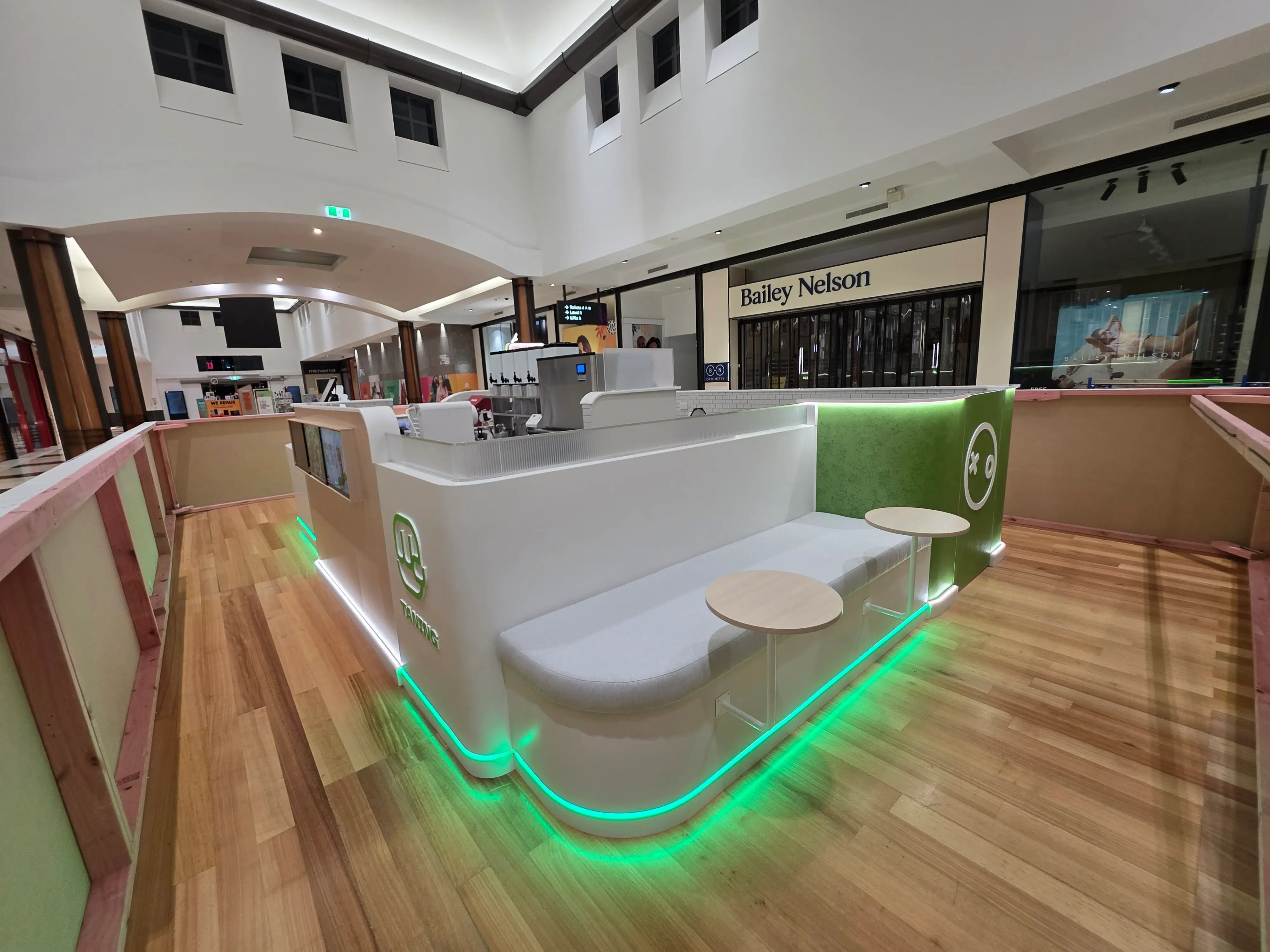 Equipment integrated within the completed beauty and wellness tenancy.