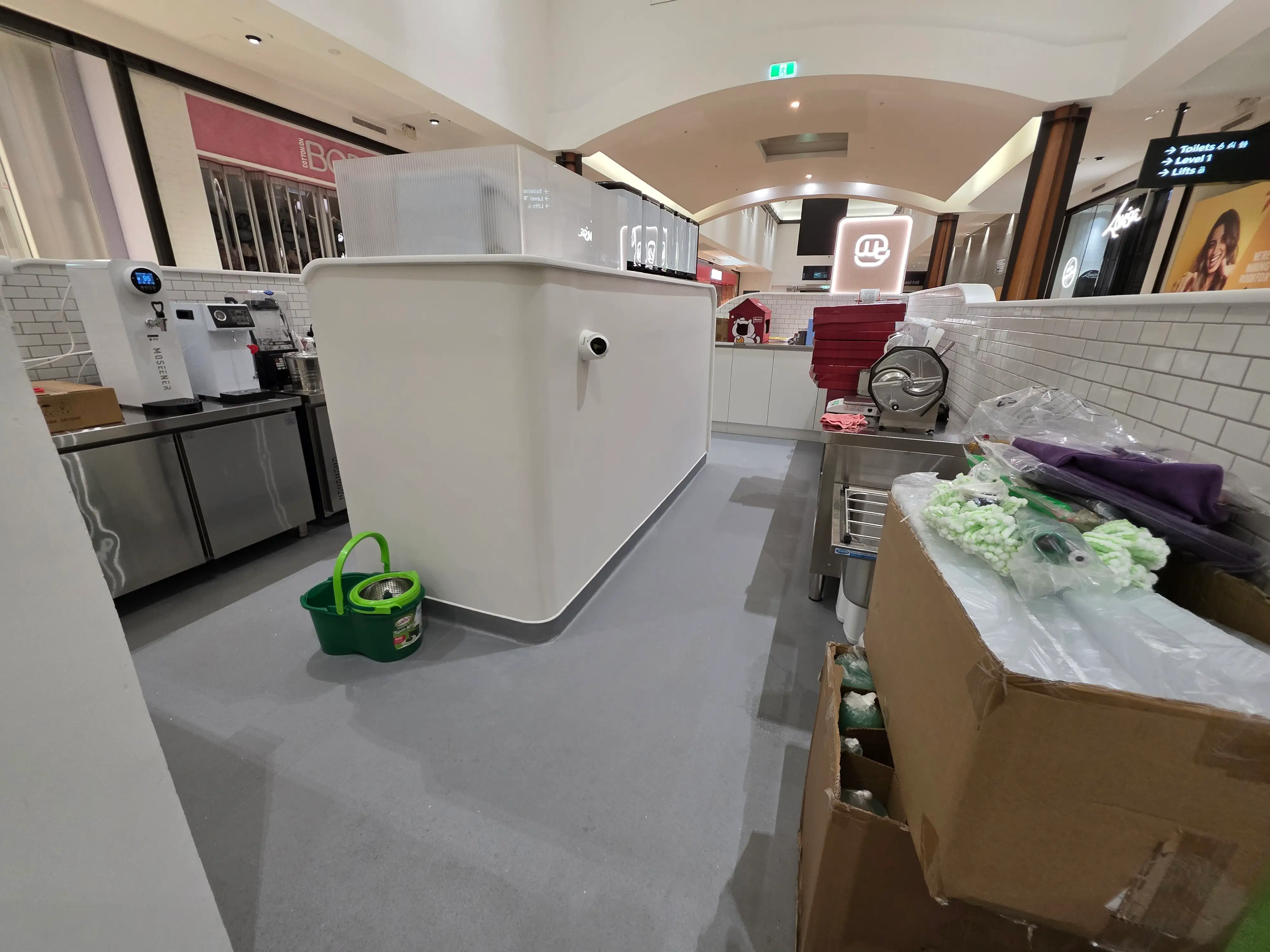Equipment integrated within the completed beauty and wellness tenancy.