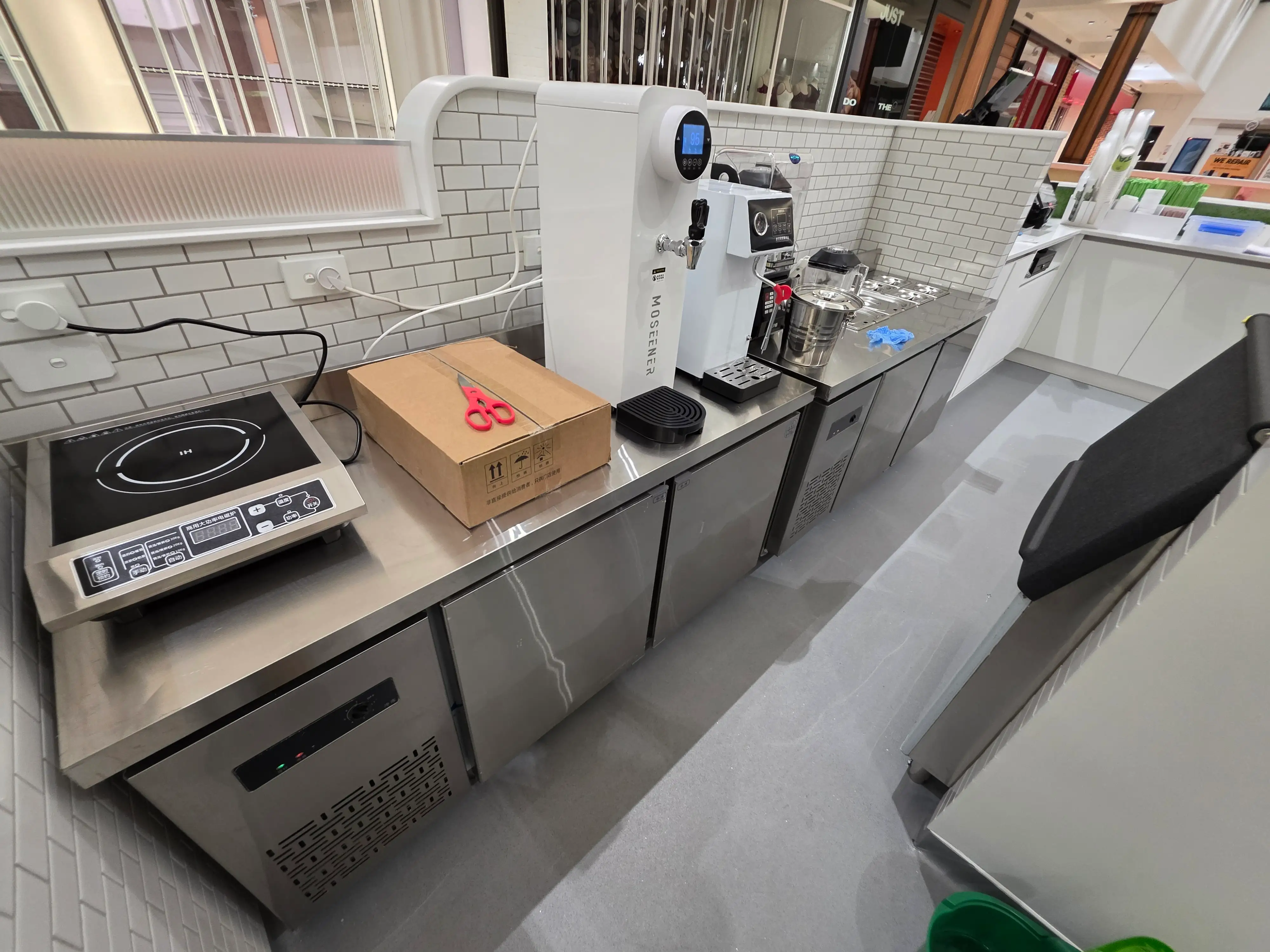 Compact reception and service joinery at Tanning Botany Town Centre.