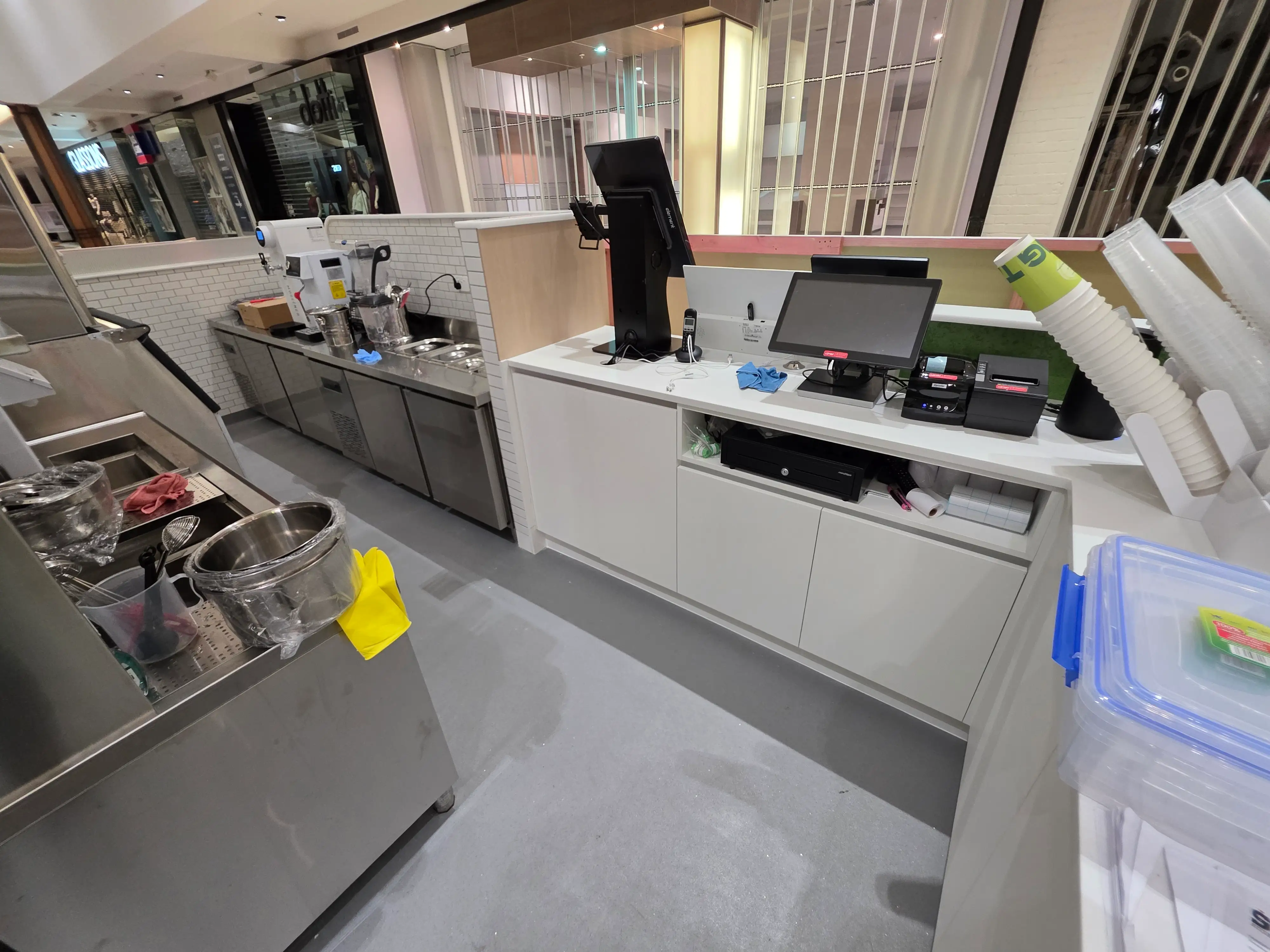 Equipment integrated within the completed beauty and wellness tenancy.