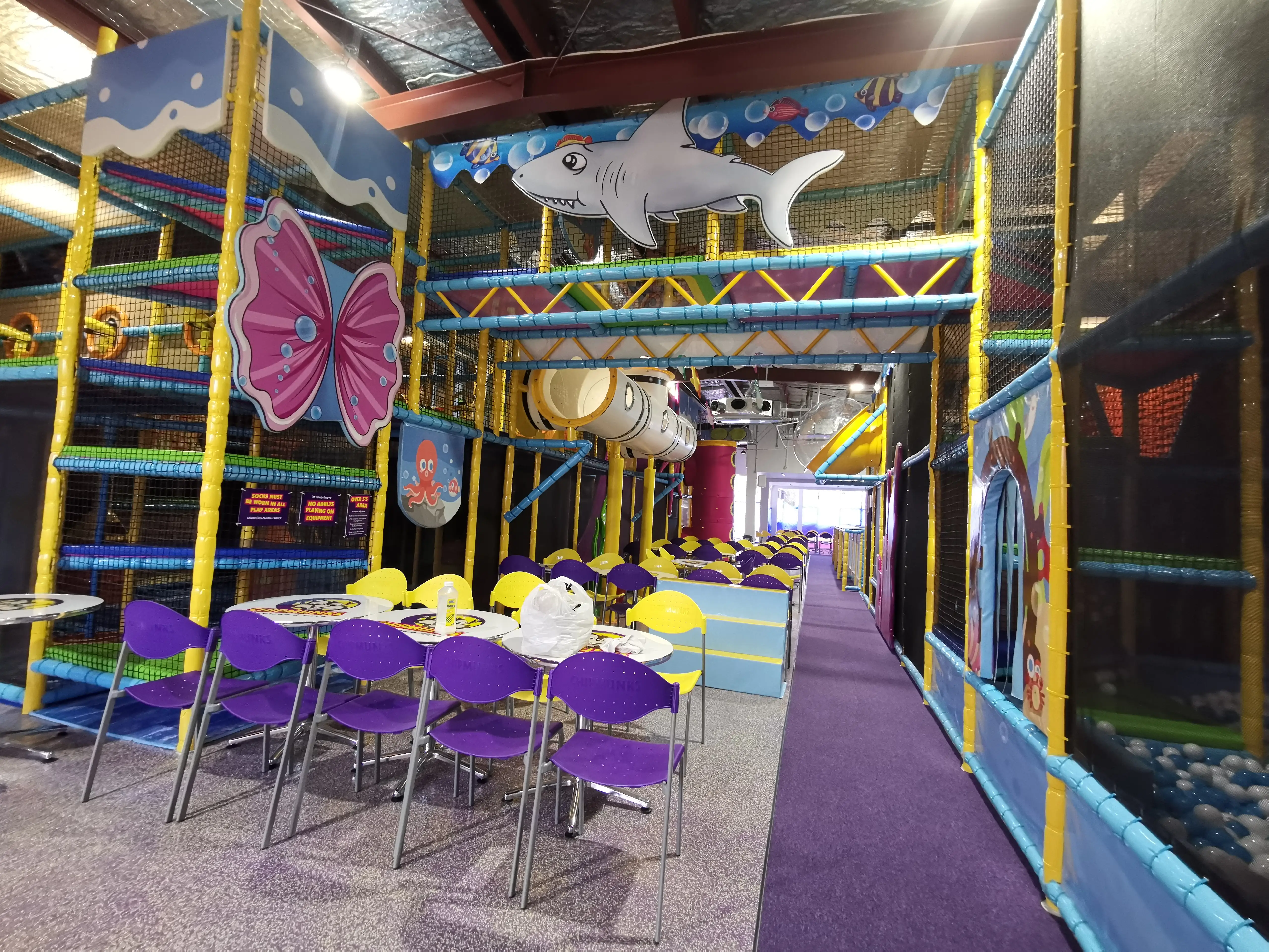 Commercial kitchen and back-of-house equipment supporting the family entertainment venue.